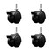 Service Caster 2'' Black Metal Hood Twin Caster Locking Nylon Wheel 5/16 Thread Stem, 4PK SCC-TS02S50D-NYS-FB-B-5161810-4 - alternate 1